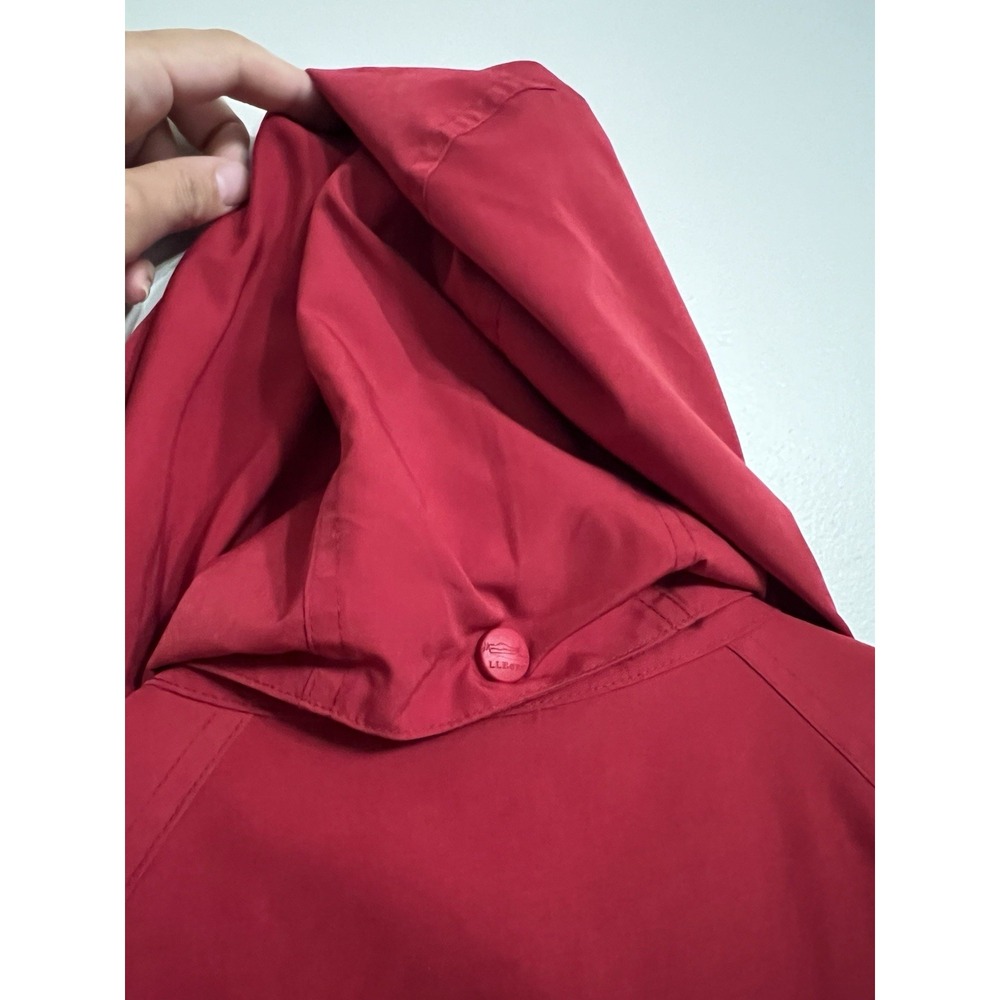 L L Bean Vintage Womens Medium Full Length Lightweight Rain Trench Coat Red - Picture 8 of 8